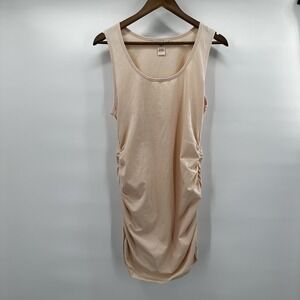 Sundance Dress Womens XL Peach Scrunch‎ Mini Stretch Ruched Minimalist Romantic